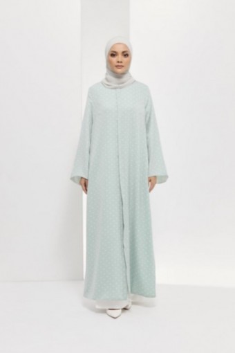 SORAYA ABAYA - MINT GREEN POLKA