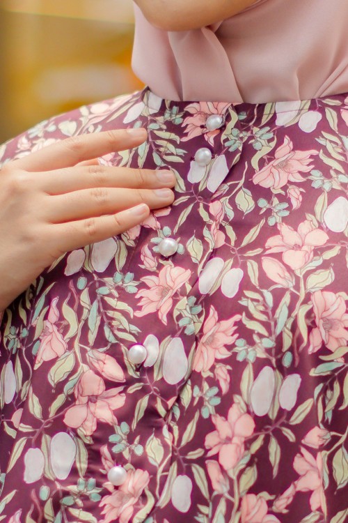 KURUNG DAHLIA DEEP BURGUNDY