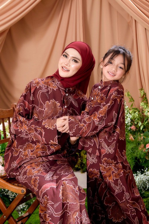 KURUNG ARIA PLUM RED KIDS